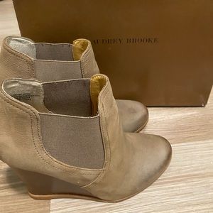 Audrey Brooke Tan Leather Wedge Shoe